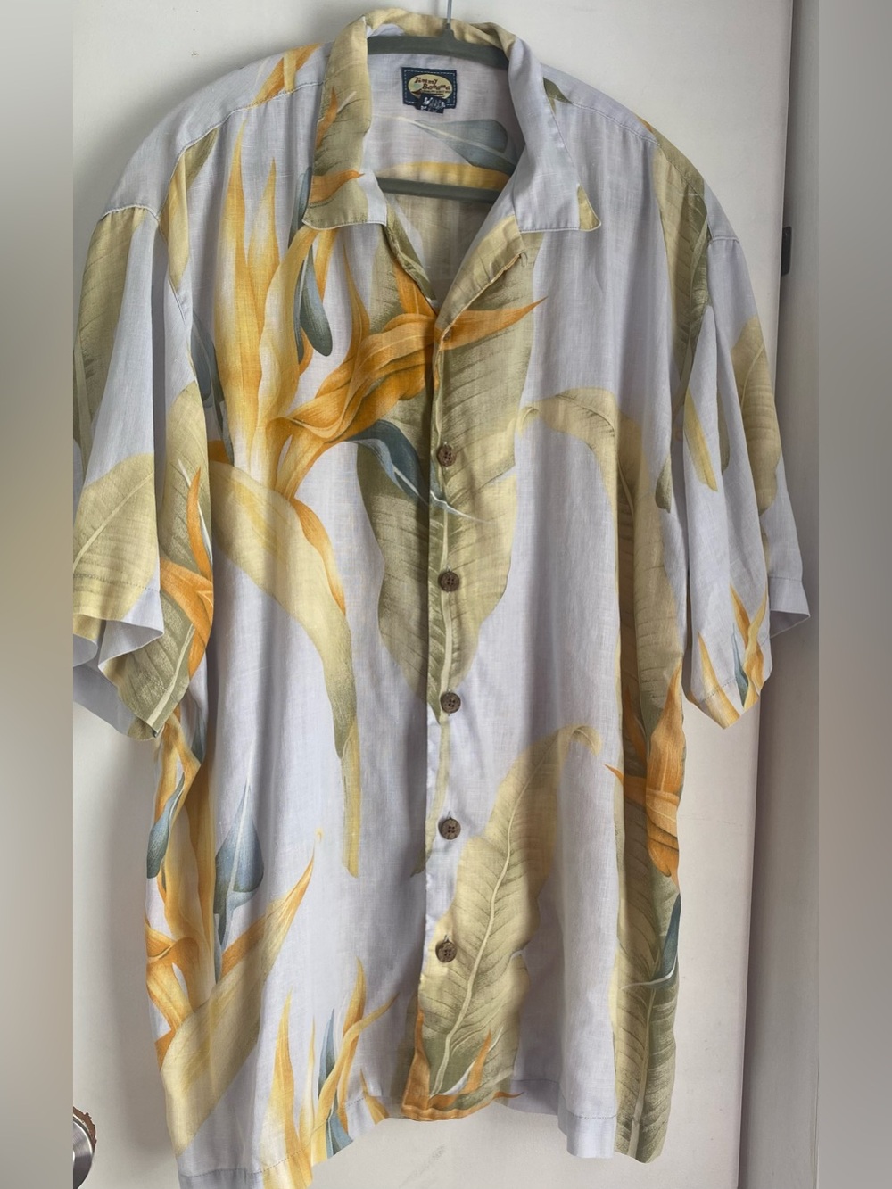 Tommy Bahama Relax Vintage Men's L Linen Woven Floral Tropical Shirt SS Coastal